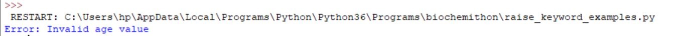Python | raise keyword - BioChemiThon